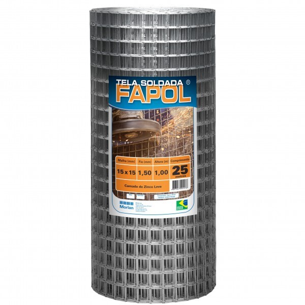 TELA SOLDADA GALV. 15X15 1.00H FIO 1.50MM (ROLO 25MT)