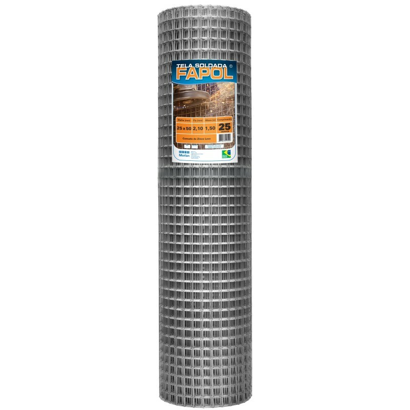 TELA SOLDADA GALV. 25X50 1.50H FIO 2.10MM (ROLO 25MT)