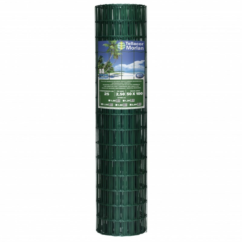 TELA MEGANET PVC 50X100 0,60H FIO 2,30MM VERDE (ROLO 25MT)