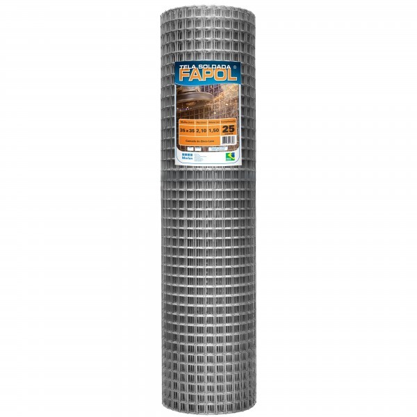 TELA SOLDADA GALV. 35X35 1.50H FIO 2.10MM (ROLO 25MT)