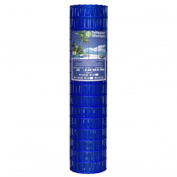 TELA MEGANET PVC 50X100 1,00H FIO 2,50MM AZUL (ROLO 25MT)