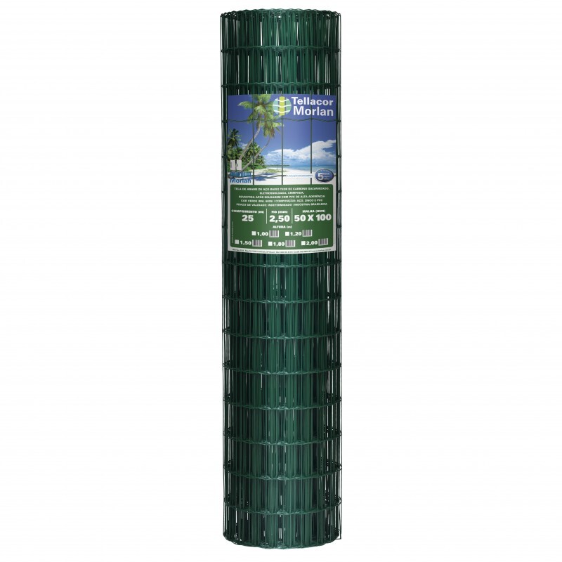 TELA MEGANET PVC 50X100 1,80H FIO 2,50MM VERDE (ROLO 25MT)