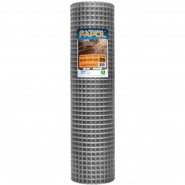 TELA SOLDADA GALV. 35X35 2,00H FIO 2.75MM (ROLO 25MT)